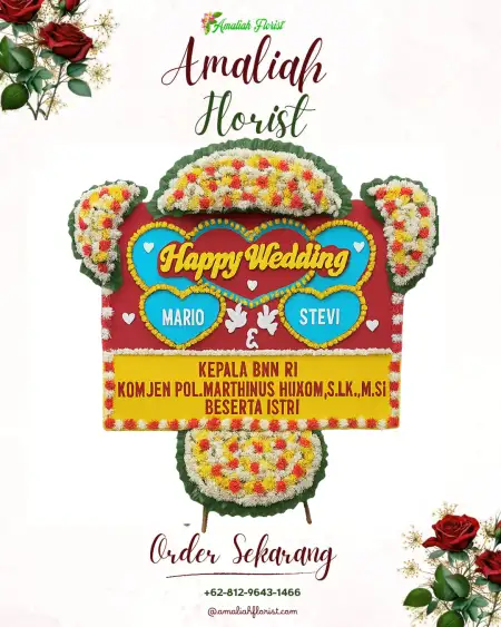 Papan Bunga Pernikahan Tambaklekok